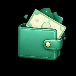 Wallet with banknotes and coins